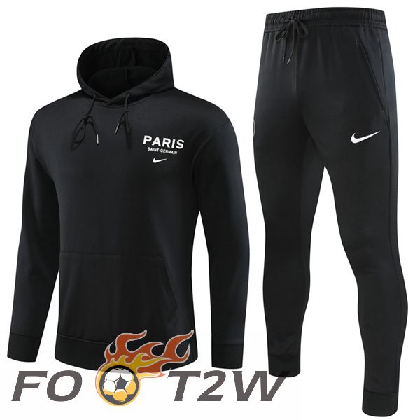 Survetement Foot Capuche Paris PSG Noir 2023/2024