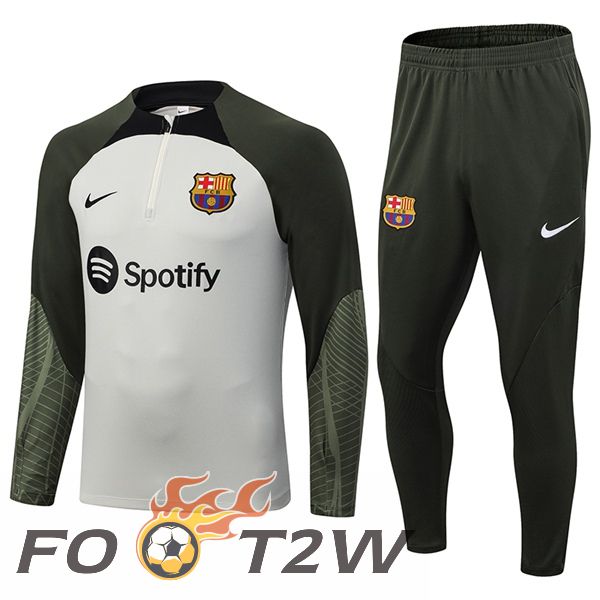 Ensemble Survetement De Foot FC Barcelone Gris 2023/2024