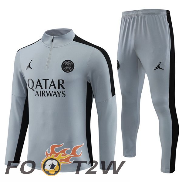 Ensemble Survetement De Foot JORDAN Paris PSG Gris 2023/2024