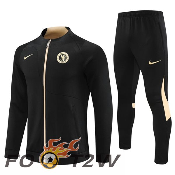 Ensemble Veste Survetement De Foot FC Chelsea Noir 2023/2024