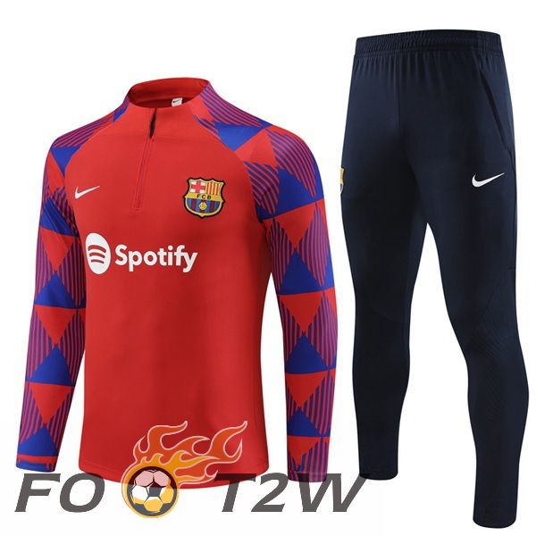 Ensemble Survetement De Foot FC Barcelone Rouge 2023/2024