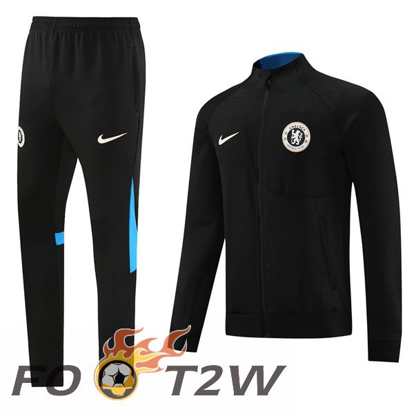 Ensemble Veste Survetement De Foot FC Chelsea Noir 2023/2024