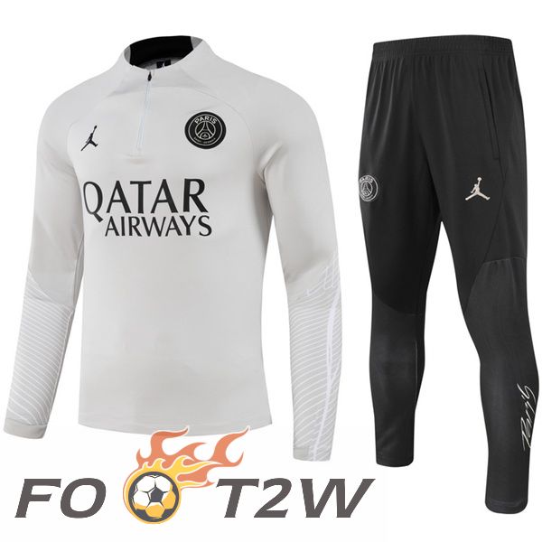 Ensemble Survetement De Foot JORDAN Paris PSG Gris 2023/2024