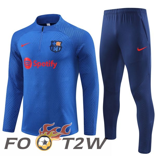 Ensemble Survetement de Foot FC Barcelone Bleu 2023/2024