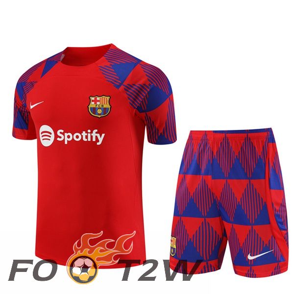 Ensemble Training T-Shirts FC Barcelone + Shorts Rouge 2023/2024