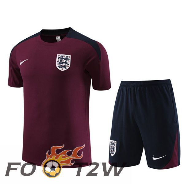 Ensemble Training T-Shirts Angleterre + Shorts Rouge 2023/2024