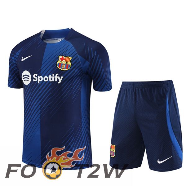 Ensemble Training T-Shirts FC Barcelone + Shorts Bleu 2023/2024