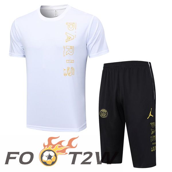 Ensemble Training T-Shirts Paris PSG + Shorts Blanc 2023/2024