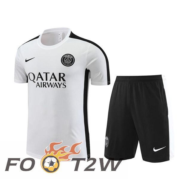 Ensemble Training T-Shirts Paris PSG + Shorts Blanc 2023/2024