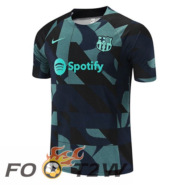 Training T-Shirts FC Barcelone Vert Bleu Royal 2023/2024