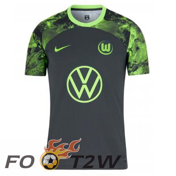 Maillot De Foot Vfl Wolfsburg Exterieur Noir 2023/2024