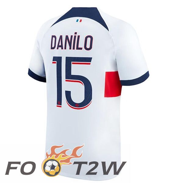 Maillot De Foot Paris PSG (Danilo 15) Exterieur Blanc 2023/2024