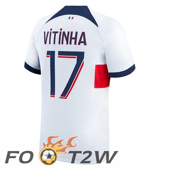 Maillot De Foot Paris PSG (Vitinha 17) Exterieur Blanc 2023/2024