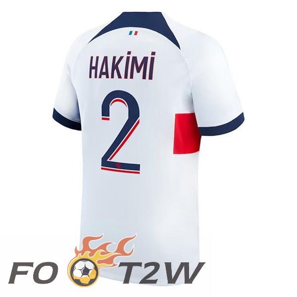 Maillot De Foot Paris PSG (Hakimi 2) Exterieur Blanc 2023/2024