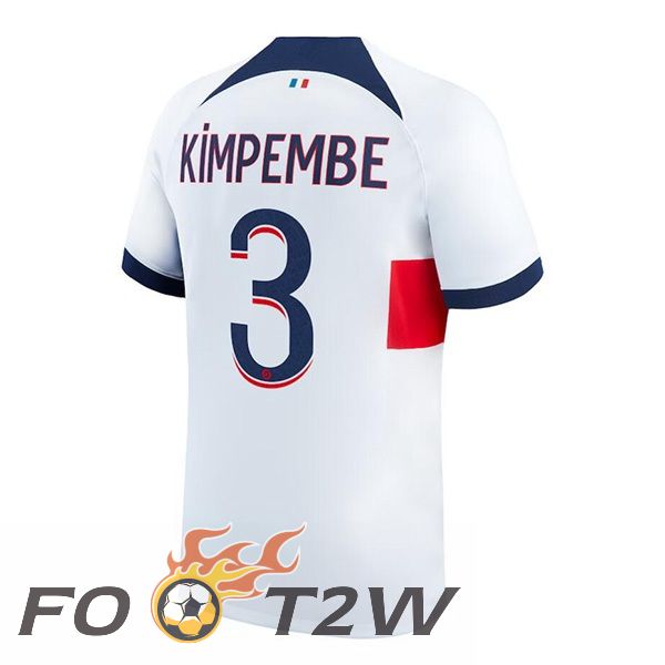 Maillot De Foot Paris PSG (Kimpembe 3) Exterieur Blanc 2023/2024