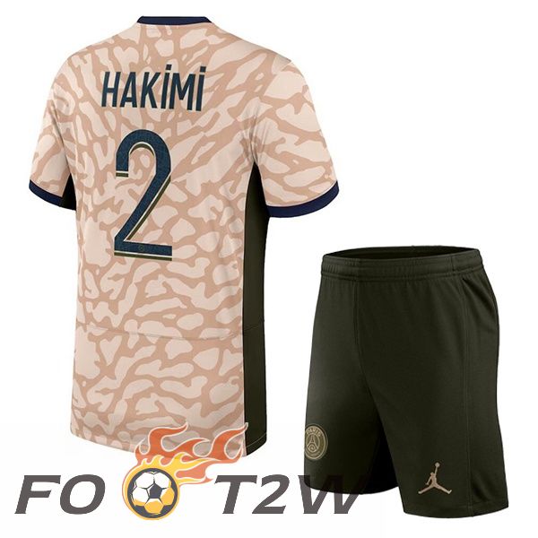 Maillot De Foot Paris PSG (Hakimi 2) Enfant Quatrieme Rose 2023/2024