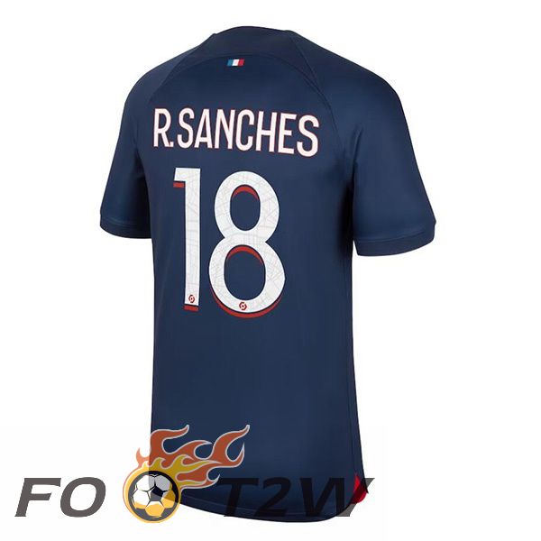 Maillot De Foot Paris PSG (R.Sanches 18) Domicile Bleu Royal 2023/2024