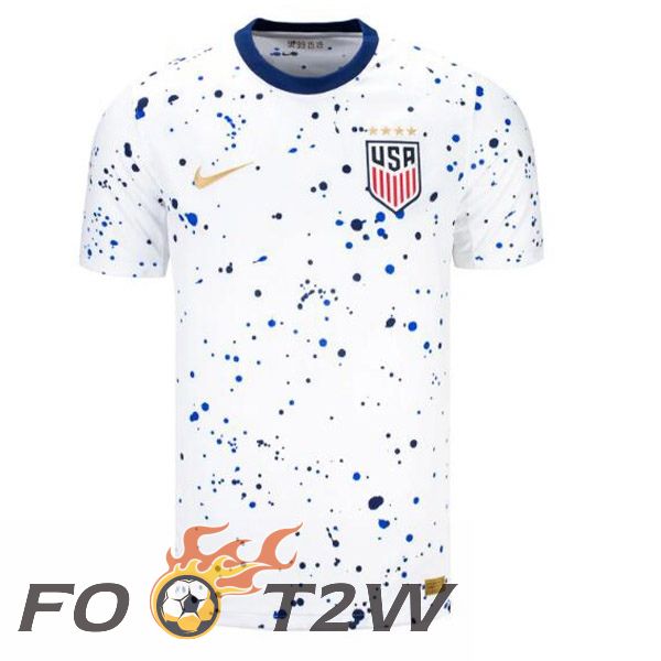 Maillot Foot Equipe De Etats-Unis Domicile Blanc 2023/2024