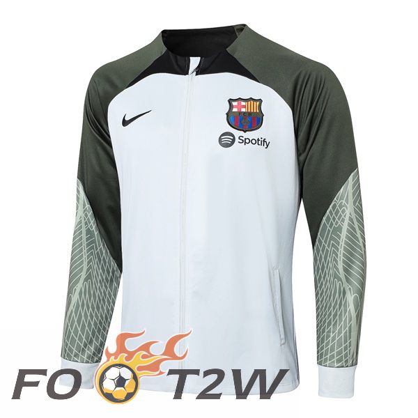 Veste Foot FC Barcelone Blanc Vert 2023/2024