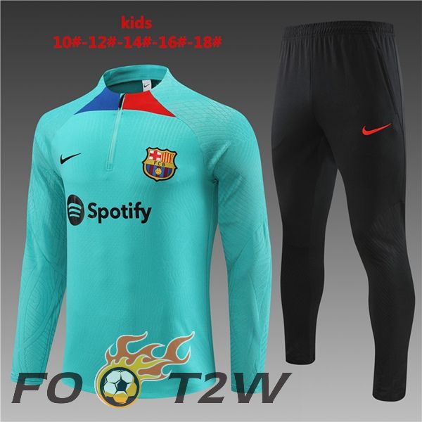 Ensemble Survetement De Foot FC Barcelone Enfant Bleu 2023/2024