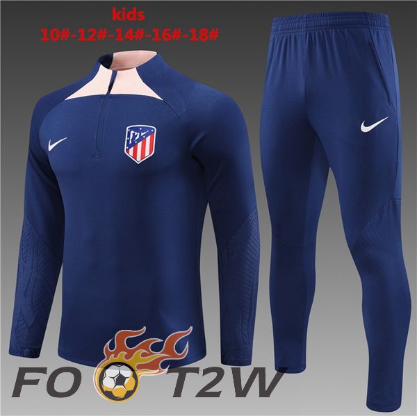 Ensemble Survetement De Foot Atletico Madrid Enfant Bleu Royal 2023/2024