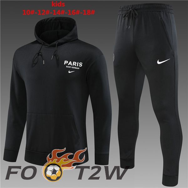 Ensemble Survetement Veste A Capuche Paris PSG Enfant Noir 2023/2024