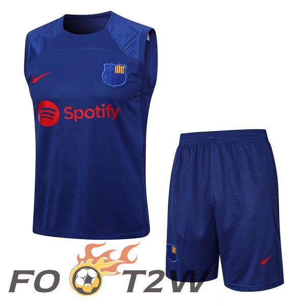 Gilet De Foot FC Barcelone + Shorts Bleu 2023/2024