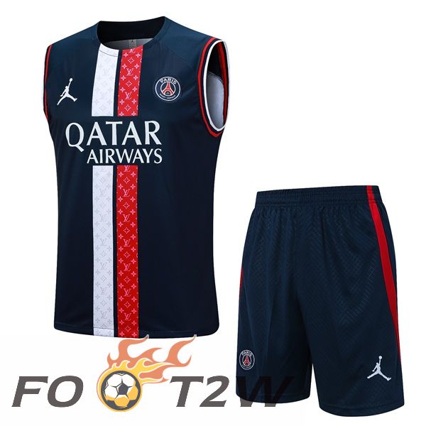 Gilet De Foot Paris PSG + Shorts Bleu Royal 2023/2024