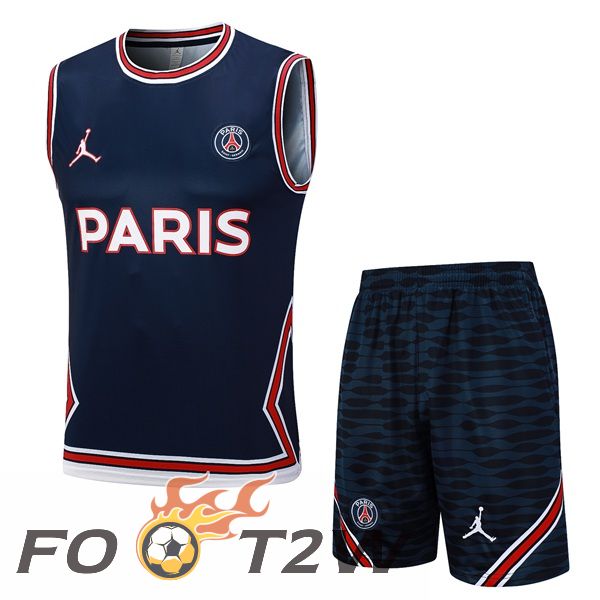 Gilet De Foot Paris PSG + Shorts Bleu Royal 2023/2024