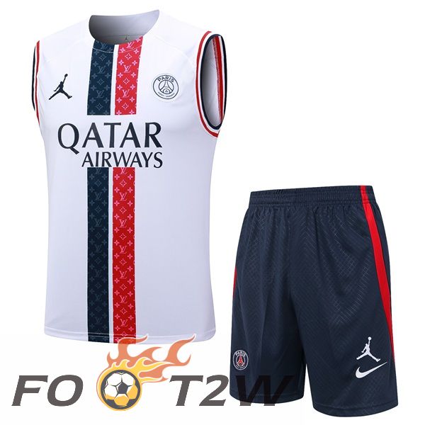 Gilet De Foot Paris PSG + Shorts Blanc 2023/2024