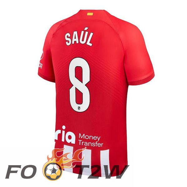 Maillot De Foot Atletico Madrid (Saúl 8) Domicile Rouge 2023/2024