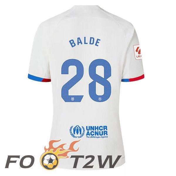 Maillot De Foot FC Barcelone (BALDE 28) Exterieur Blanc 2023/2024