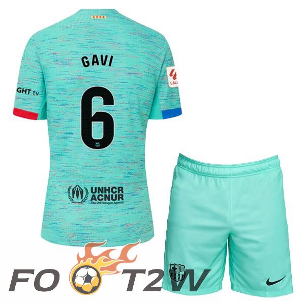 Maillot De Foot FC Barcelone (GAVI 6) Enfant Third Vert 2023/2024