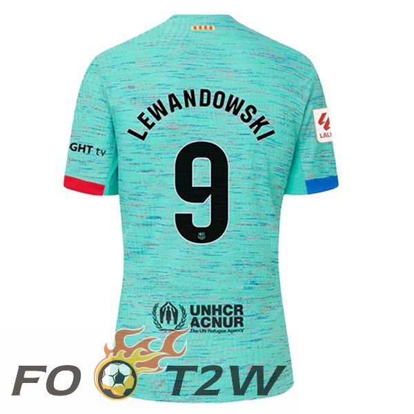 Maillot De Foot FC Barcelone (LEWANDOWSKI 9) Third Vert 2023/2024