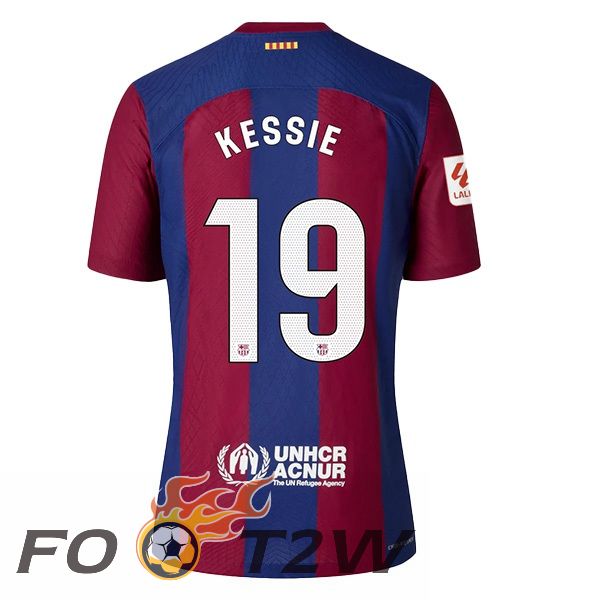 Maillot De Foot FC Barcelone (KESSIE 19) Domicile Bleu Rouge 2023/2024