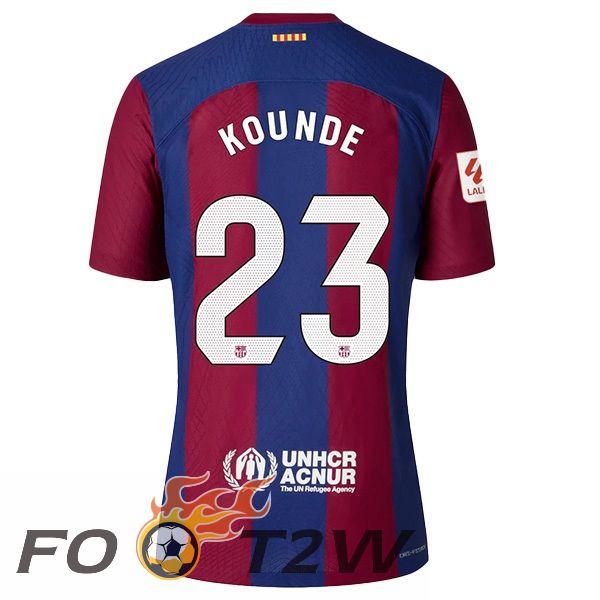 Maillot De Foot FC Barcelone (KOUNDE 23) Domicile Bleu Rouge 2023/2024