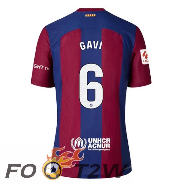 Maillot De Foot FC Barcelone (GAVI 6) Domicile Bleu Rouge 2023/2024