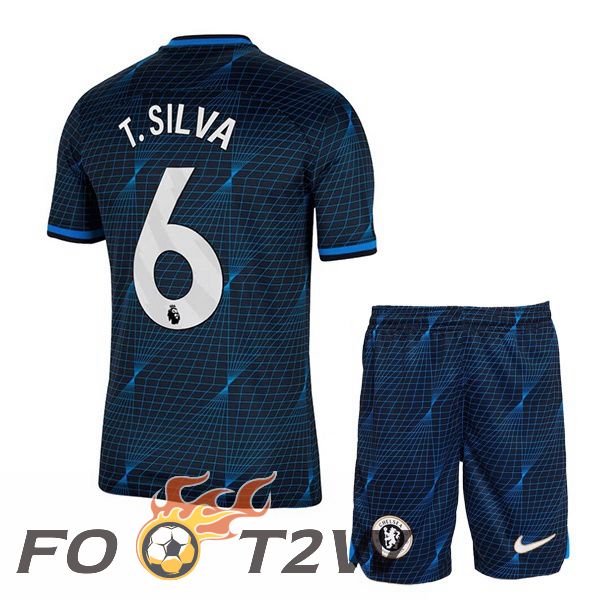 Maillot De Foot FC Chelsea (T. Silva 6) Enfant Exterieur Bleu 2023/2024