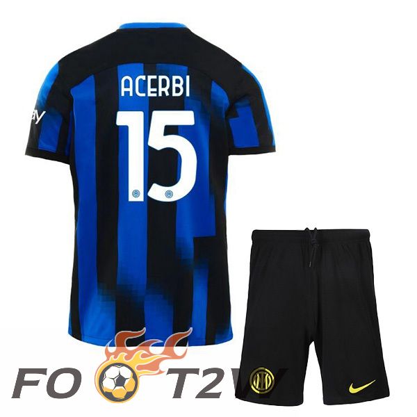 Maillot De Foot Inter Milan (ACERBI 15) Enfant Domicile Bleu 2023/2024