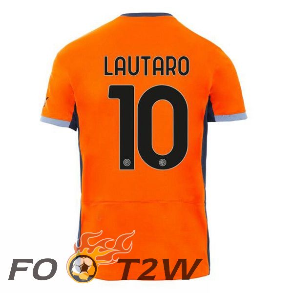 Maillot De Foot Inter Milan (LAUTARO 10) Third Orange 2023/2024