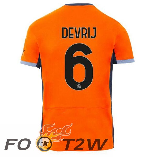 Maillot De Foot Inter Milan (DE VRIJ 6) Third Orange 2023/2024