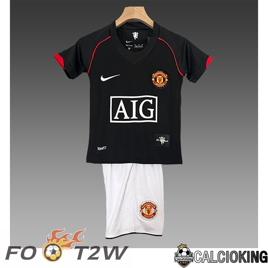 Ensemble Training T-Shirts + Shorts Manchester United Enfant Noir/Rouge/Blanc 2024/2025