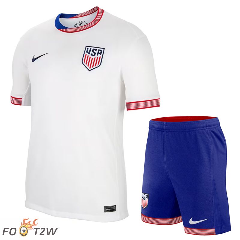 Ensemble Maillot Foot Etats-Unis Domicile + Shorts 2024/2025