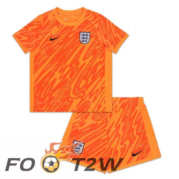 Maillot Equipe Angleterre Enfant Gardien De but Orange UEFA Euro 2024