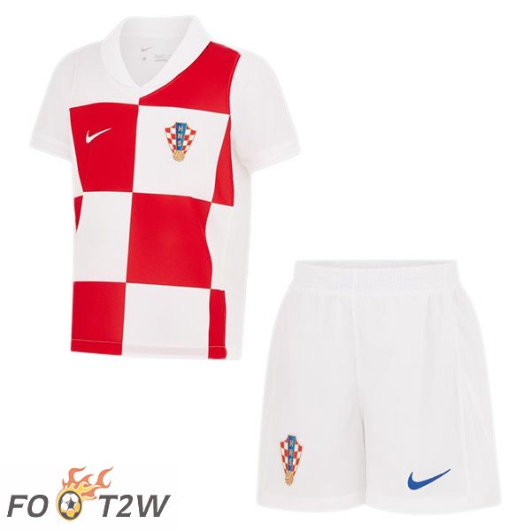 Maillot Equipe De Croatie Enfant Domicile Blanc UEFA Euro 2024