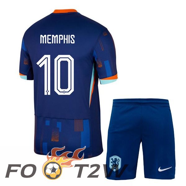 Maillot Equipe Pays-Bas (MEMPHIS 10) Enfant Exterieur Bleu Royal UEFA Euro 2024