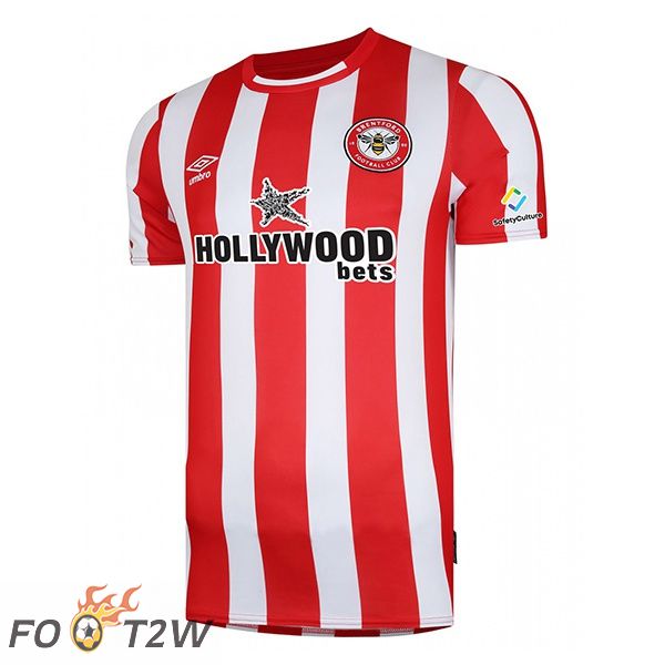 Maillot de Foot Brentford FC Domicile Rouge Blanc 2022/2023