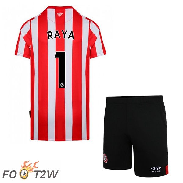 Maillot de Foot Brentford FC (RAYA 1) Enfant Domicile Rouge Blanc 2022/2023