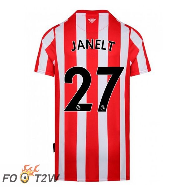 Maillot de Foot Brentford FC (JANELT 27) Domicile Rouge Blanc 2022/2023