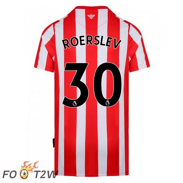 Maillot de Foot Brentford FC (ROERSLEV 30) Domicile Rouge Blanc 2022/2023